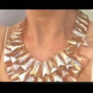 Gorgeous layered amber glass statement necklace